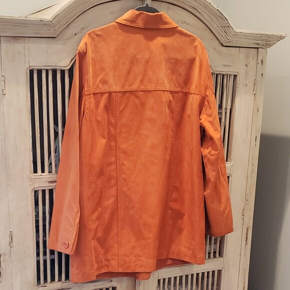 St Johns Bay Burnt Orange Leather Suede Jacket 1X - Picture 4 of 10